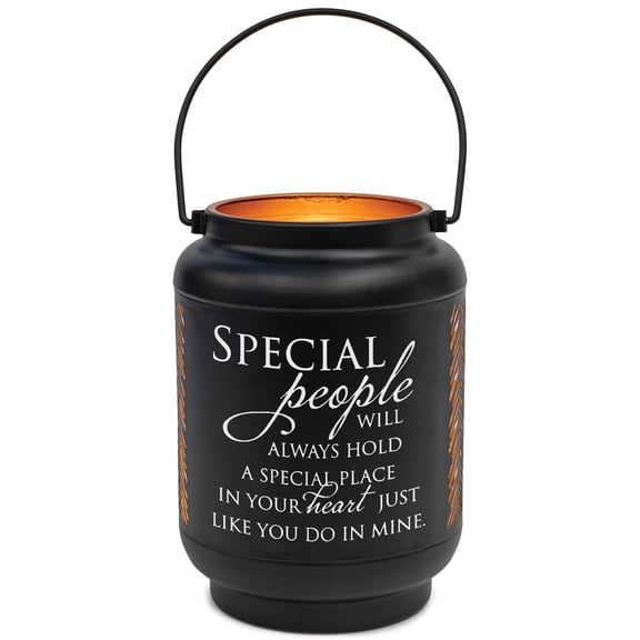 Elanze Designs Special People Heart Black 6.7 x 5 Metal Die Cut Lantern