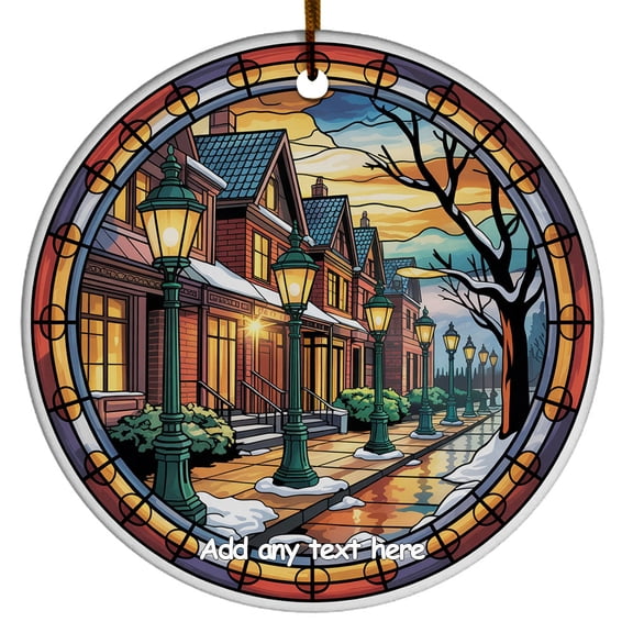 Lantern Street Ceramic Ornament Custom Text Ornament to Hang on Christmas Tree, Gift for Family, Friends, Boy & Girl, Christmas 2025