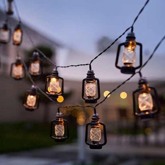 Lantern String Lights,Christmas Decor,Outdoor Christmas Decorations,LED Light String Chinese Linen Cylindrical Light Room Courtyard Christmas Vibes Decoration String Light(10ft 20LED USB )