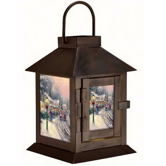 Coach Lantern Oil Rubbed Bronze 6 x 4 Glass and Steel Metal Holiday Figurine