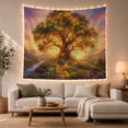 thumbnail image 1 of Lantern Tree of Life on Path, Dreamy Fantasy for Spiritual Decor Lovers, Enchanted Nature Wall Art, Housewarming Gift, Tapestry Wall Hanging for Bedroom, Living Room and Dorm, 1 of 7