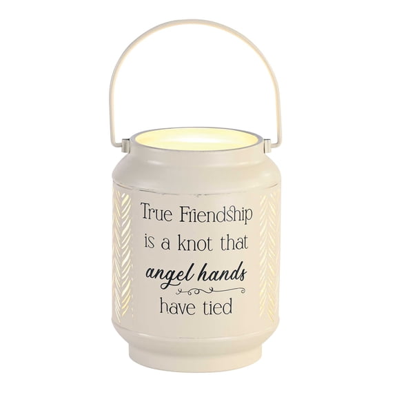 Elanze Designs True Friendship Angel Hands - Ivory 6.7 x 5 Inch Metal Decorative Candle Lantern