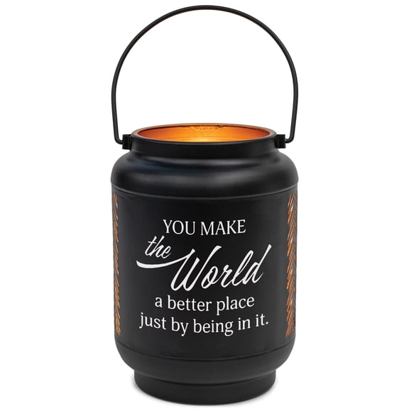 Elanze Designs You Make The World Better Black 6.7 x 5 Metal Die Cut Lantern