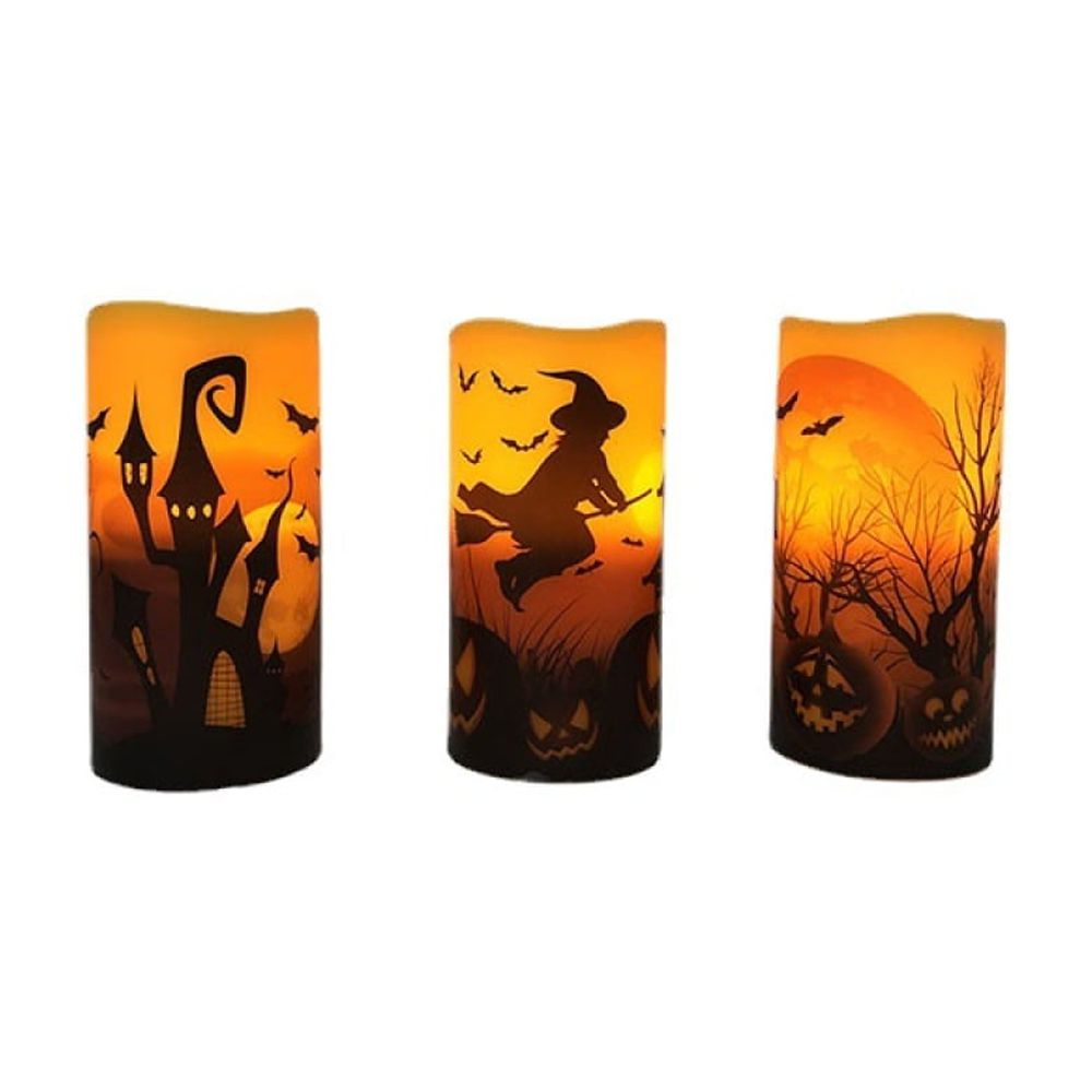 12 Lanternes D'Halloween à Assembler - Motifs Sorcière, Citrouille, Chauve-souris - Pour Bougies Chauffe-plat - Décoration Table Intérieur/extérieur