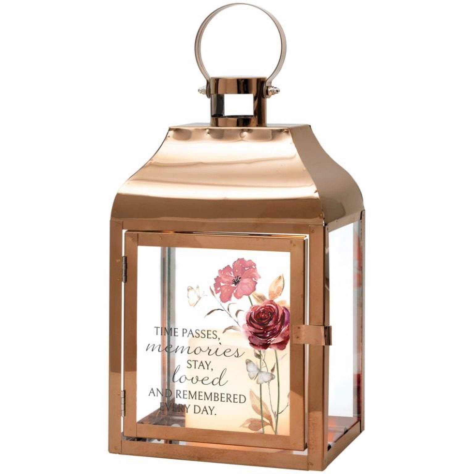 Carson Home Accents 342265 Lantern with Flameless LED Candle & Timer - Remembered - 6 x 12.25 x 4.5 in.