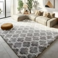 thumbnail image 1 of Pentantan 8ft x 10ft Geometric Shag Area Rugs for Living Room, Moroccan Fluffy Bedroom Carpet, Light Gray, 1 of 8