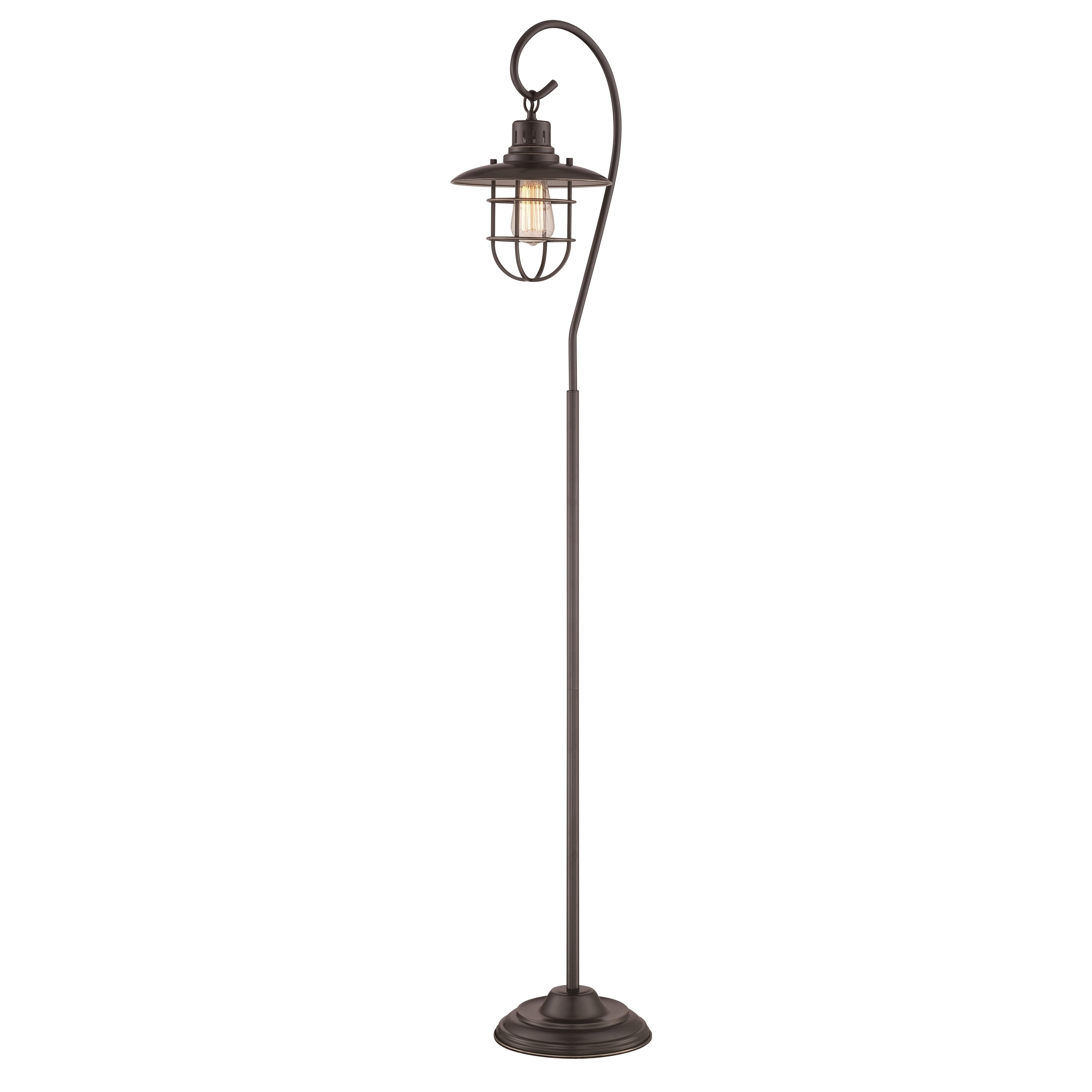 Edison Charm Curved Bronze Floor Lamp with Vintage Bulb