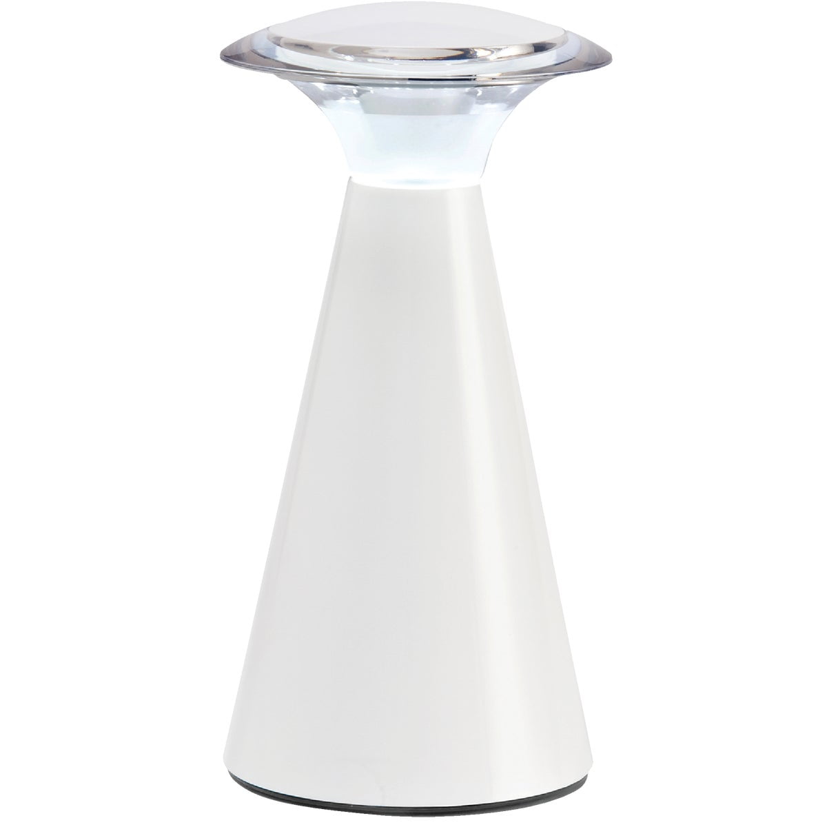 White Cordless Touch Portable Table Lamp with Plastic Shade