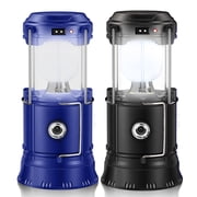Lanterns Battery Powered LED - Camping Lantern Emergency Hurricane Lights - Portable Camp Tent Lamp Light Operated at Home, Indoor, Power OutagesBlue+Black