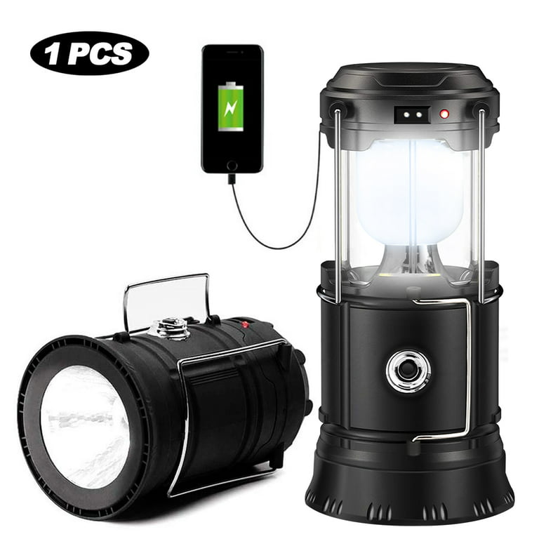 2 Pack LED Camping Lantern Solar Lantern, Collapsible Solar Camping Lights,  Rechargeable Flashlights Portable Survival Light for Hurricane, Emergency