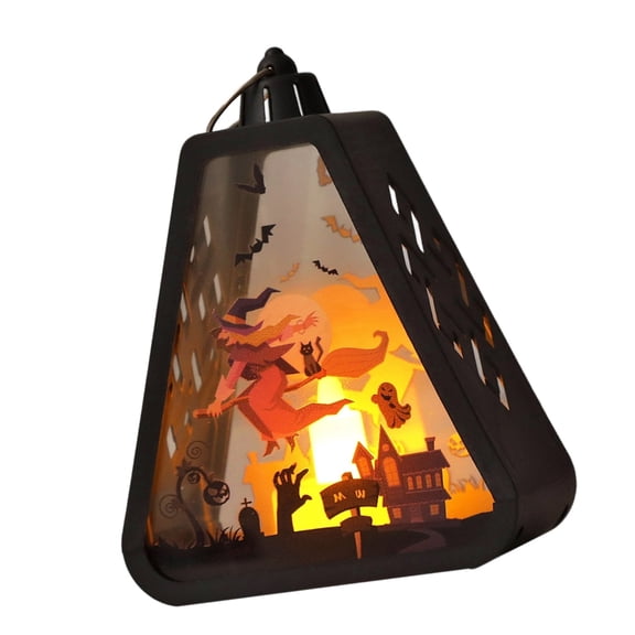 Lanterns Hanging Decors Witch Pumpkin Castles Pattern Handheld Lamp For Holiday Party Desktop Decoration Gift