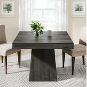 Fnova 31.5" Square Farmhouse Dining Table, Wood Coffee Table for 4 People, Modern Kitchen Table for Dining Room, Black (Chairs Not Included)