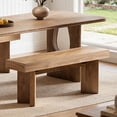 thumbnail image 1 of Fnova 47.24" Entryway Bench, Farmhouse Wooden Shoe Bench, Indoor End of Bed Stool for 1-2, Long Kitchen Table Seat Dining Seat for Entryway, Hallway, Living Room, 1 of 18