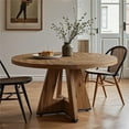 thumbnail image 1 of Fnova 47" Round Dining Table for 4 People, Modern Farmhouse Wooden Kitchen Table, Woodtone (Chairs Not Included), 1 of 13