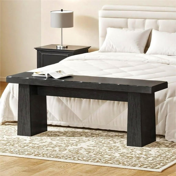 Fnova 48" Wooden Two - Person Backless Entryway Bench with Under - Bench Storage for Outdoor Garden, Living Room, Bedroom, Dining Room, Hallway