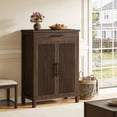 thumbnail image 1 of Fnova 5-Tier Cabinet with 1 Drawer, Side Cabinet Adjustable Shelves, Shoe Storage, Louvered Doors, Easy Assembly, for Entryway, Hallway, Living Room, Bathroom, 1 of 20