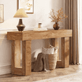 thumbnail image 1 of Fnova 63" Long Console Table, 2-Tier Wooden Narrow Rectangular Sofa Table Behind Couch, Farmhouse Entryway Table for Entrance, Hallway, Living Room, 1 of 14
