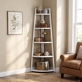 thumbnail image 1 of Fnova 71" 5-Tier Industrial Corner Ladder Shelf, Modern Corner Bookshelf, Compact Bookcase, Plant Stand for Living Room, Kitchen, Home Office, 1 of 11