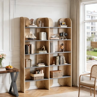 ZenStyle 5 Tier Bookshelf, White Room Storage Shelves for Living