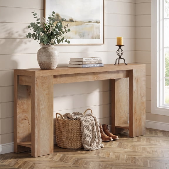 Fnova 70.9" Extra Long Console Table, Wide Sideboard Sofa Table, Farmhouse Entryway Table Behind Couch Accent Table for Living Room Hallway Home Decor Furniture
