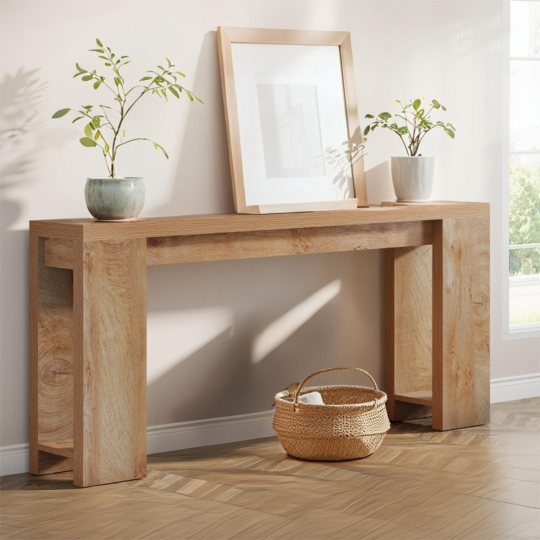 Lantine 70.9" Farmhouse Console Table for Entryway, Long Narrow Wood ...