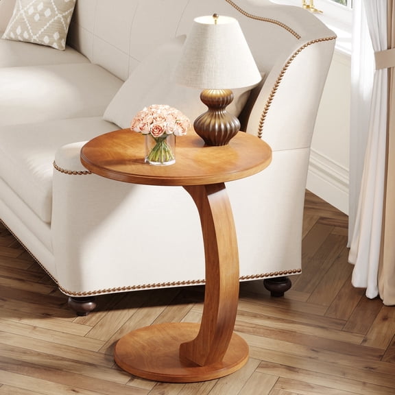 Fnova End Table Narrow Side Tables Modern Wooden Sofa Table with Storage Shelf, Farmhouse Bedside Table, Easy Assembly, Corner Table, Drink Table for Living Room, Bedroom, Nightstand