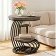 thumbnail image 1 of Fnova End Table Modern Wood Narrow Farmhouse Side Tables with Storage Shelf for Living Room, Bedroom, Nightstand, 1 of 16