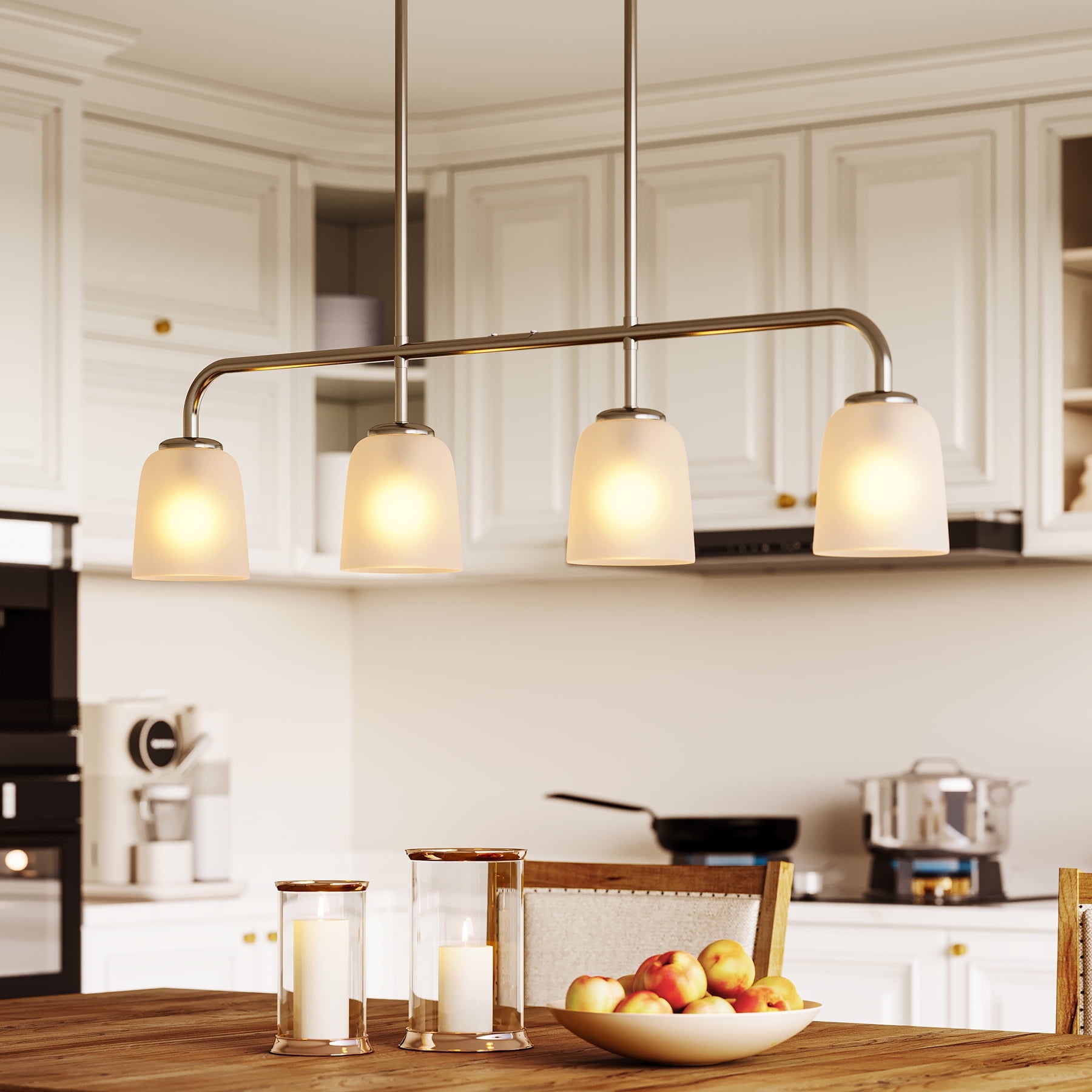 Fnova Pendant Lighting for Kitchen Island, 4-Light Pendant Lighting Modern with White Frosted Glass, Vanity Bathroom/bedroom/living Room, image size:1800x1800