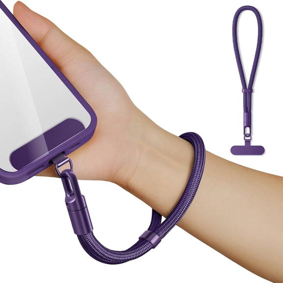 Lantu Adjustable Phone Wrist Lanyard, Upgraded Anti-Drop Phone Wrist Strap with Stainless Steel Tether Tab, 360 Rotatable Hook Phone Lanyard for iPhone, Android