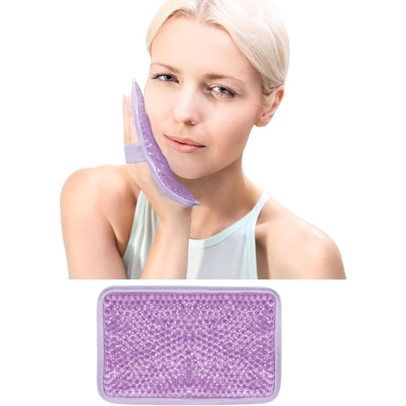 Lantu Gel Ice Pack Ice Bag with Strap-Reusable Hot & Cold Pack Compress Therapy for Pain, Swelling,Injuries of Knee, Shoulder, Foot, Back, Ankle, Neck, Hip, Elbow, Wisdom Tooth(1 pcs,Purple)