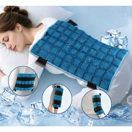 Lantu Large Hot & Cold Therapy Pack for Back, Reusable Ice Pack with Straps, Full Body Use for Pain Relief & Recovery, Dual-Use Cold Compress & Hot Therapy Pad