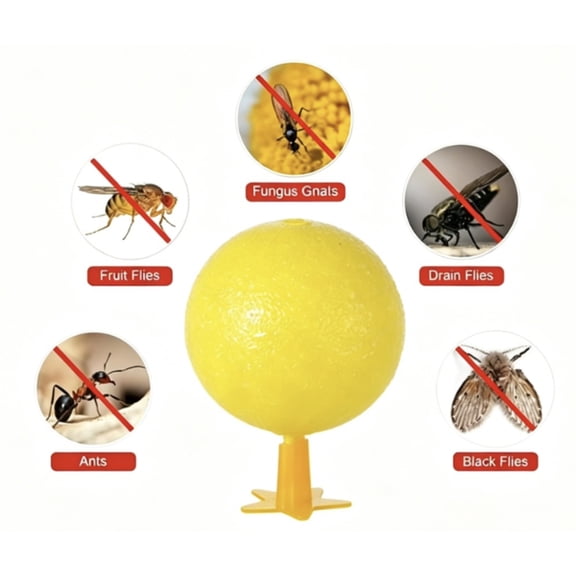 Lantuu Glowing Sticky Fly Traps, USB Powered Insect Killer Ball, Effective Fruit Fly, Gnat & Mosquito Trap for Indoor Plants & Kitchen, 3.15x4.72in, 1 Pack