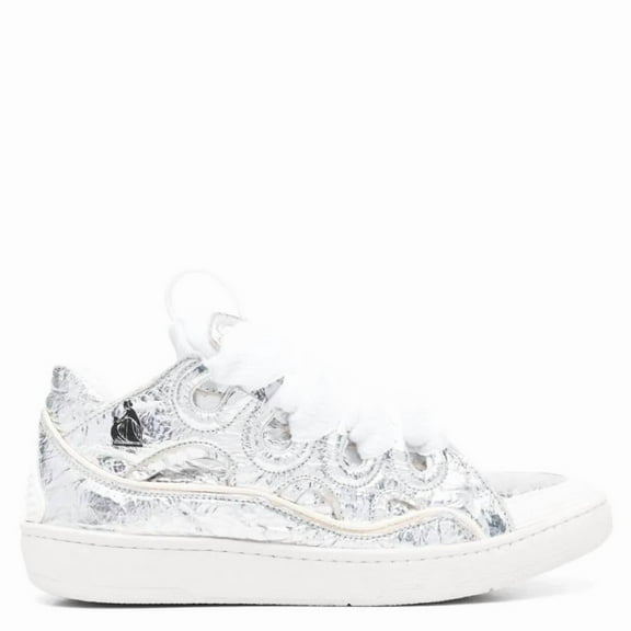 Lanvin Curb Metallic Leather Sneakers, Brand Size 35 ( US Size 4 )
