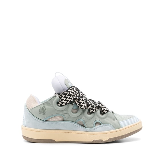 Lanvin Pale Blue Curb Sneakers 90S-Inspired Suede Sneakers Blue (Men's)