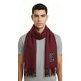 thumbnail image 1 of Lanvin Soft Luxurious 100% Wool Burgandy Red Fringe Scarf for Mens, 1 of 4