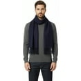 thumbnail image 1 of Lanvin Soft Luxurious 100% Wool Navy Fringe Scarf for Mens, 1 of 3