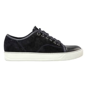 Lanvin Low-Top Sneakers With Glossy Toe Cap Black Men's