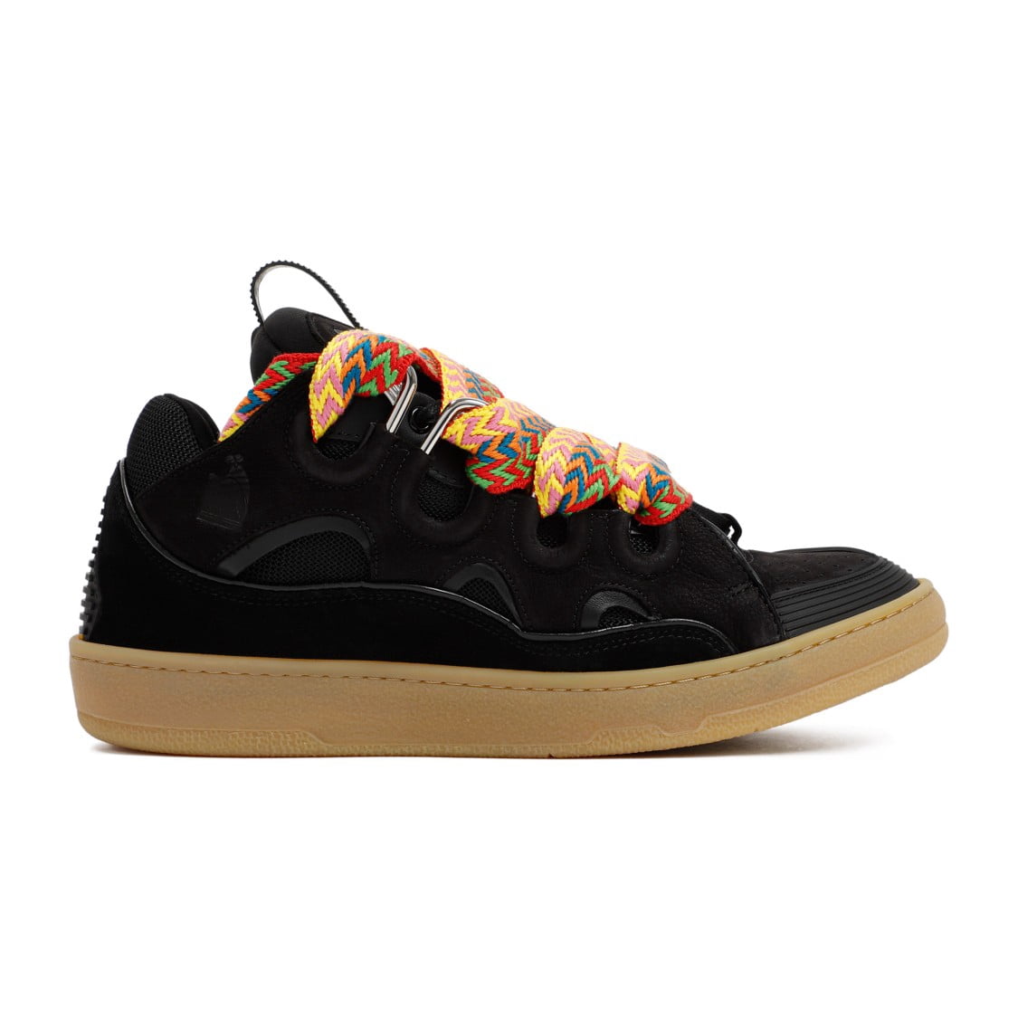 Lanvin Black Suede Calf Leather Sneakers Black (Men display picture 1