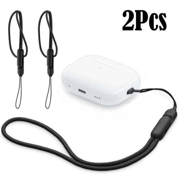 Lanyard Compatible for AirPods Pro 2, Anti-Drop & Anti-Lost Lanyard, Adjustable Lanyard with Clip for AirPods Pro 2（2 Black）
