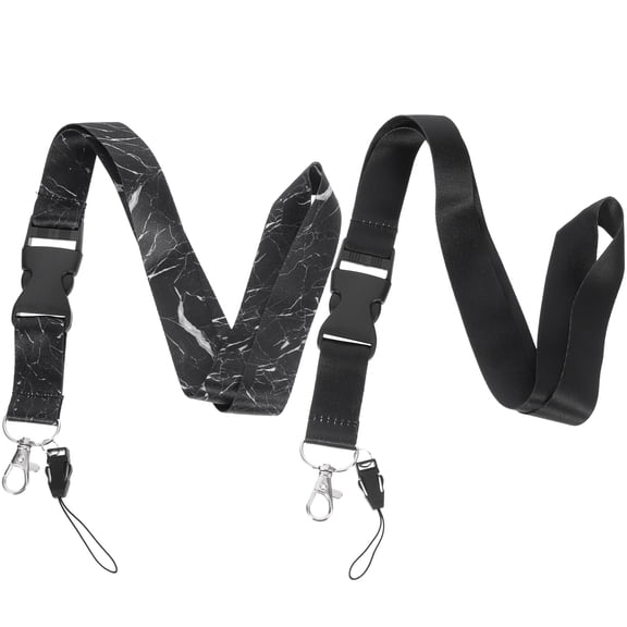 ifundom Black Decorative Lanyards for Cell Phones and ID Cards, Lightweight, , 2 Pieces