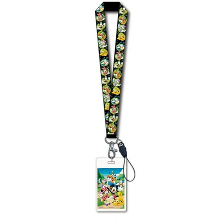 Lanyard - Disney - Mickey & Gang Black w/ Card Holder New Gifts Toys 24888