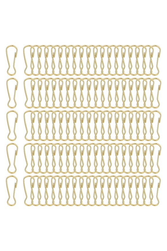 Lanyard Hooks, 100 Pcs 25mm Stainless Steel 304 Spring Snap Hook Metal Clips Clasp for Key Chain Key Rings ID Card Shower Curtain, Gold