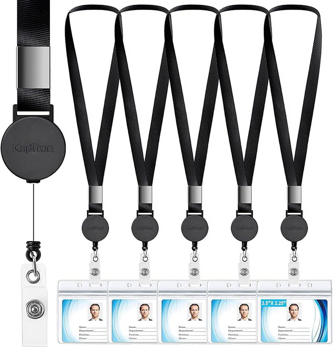 Lanyard with ID Badge Holder (5 Pack) 20 inch Flat Polyester ID Lanyard