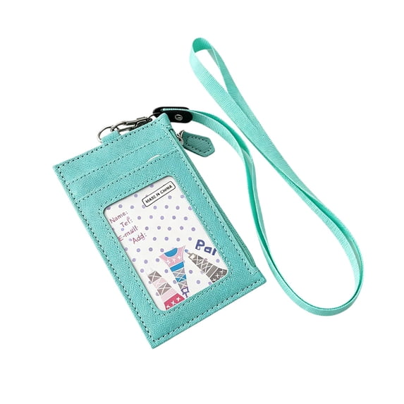 Lanyard ID Card Wallet, Cosmug Detachable Badge Pouch, Multi Slot ID Organizer, for Work Access, Travel Carry and Event Identification, Green