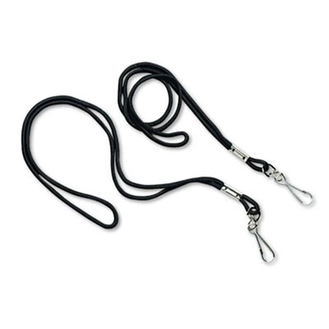 Lanyard, J-Hook Style, 22 in. Long, Black, 12-Pack