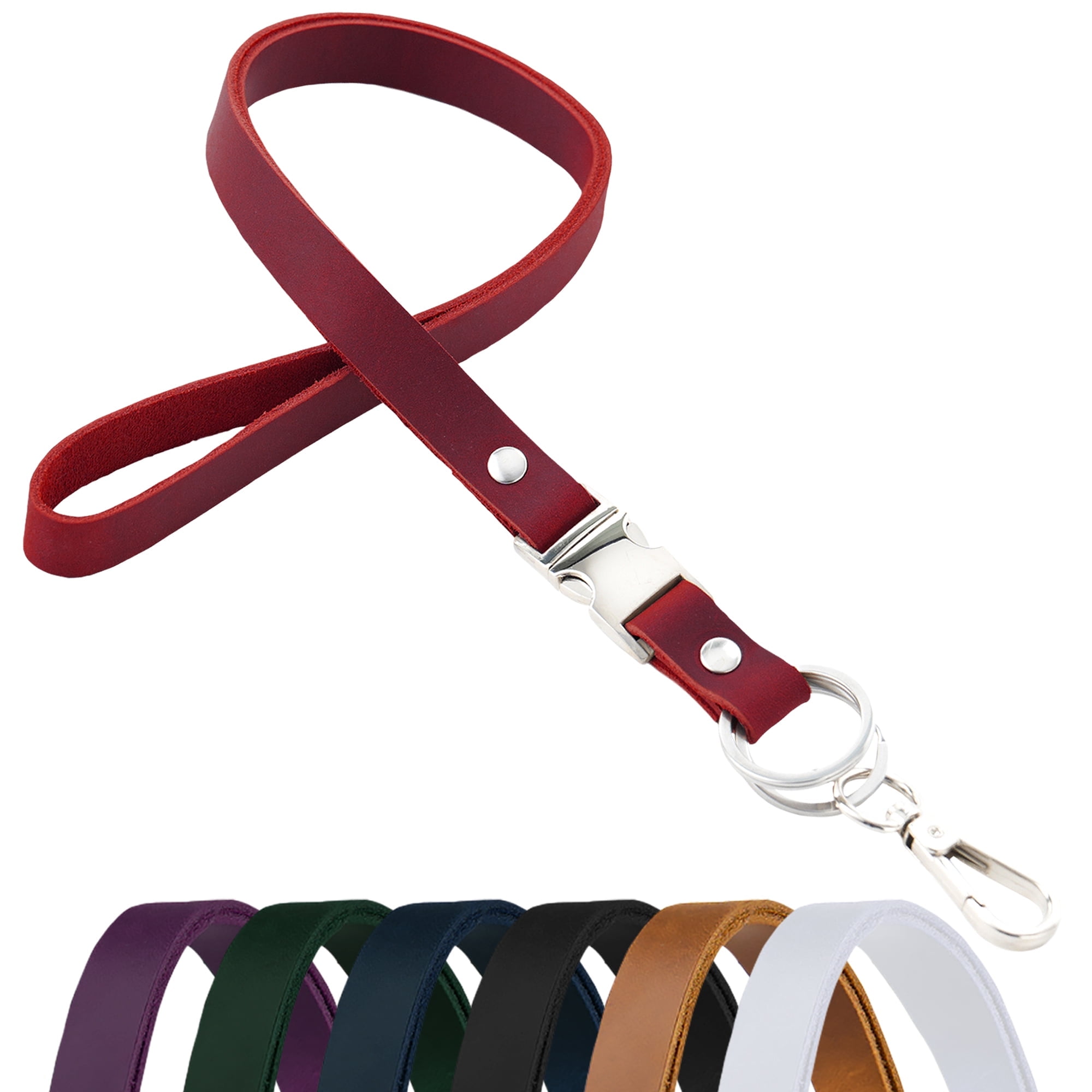 HIFA Genuine Leather Lanyard Keychain - Elegant Retro Design With Secure Clasp