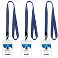 thumbnail image 1 of Lanyard-Lanyard with Card Holder， 3Pcs Navy Blue Lanyard with Waterproof Badge Holder, Lanyard for Keys, School & Office, Lanyard for Women & Men, 1 of 7