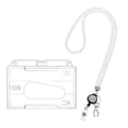 thumbnail image 1 of Lanyard Retractable Badge Reel with Badge Reel Clip, Waterproof Portable Card Holder with Rhinestones Clasp for Id Card, Durable Horizontal Badges Holders for Worker Office, 1Pc(White,3.5x2.6"), 1 of 8