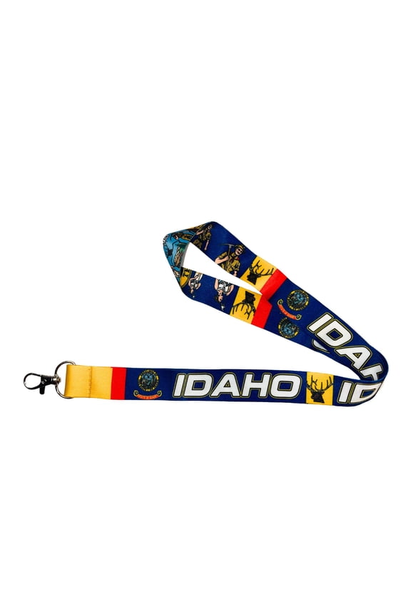 Lanyard - State Flag Idaho - USA - L071 | ID Badge Holder Strap, Travel Souvenir, Lightweight Everyday Accessory, Neck Strap, Event Accessory