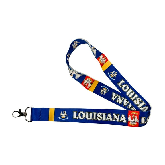 Lanyard - State Flag Louisiana - USA - L088 | ID Badge Holder Strap, Travel Souvenir, Lightweight Everyday Accessory, Neck Strap, Event Accessory